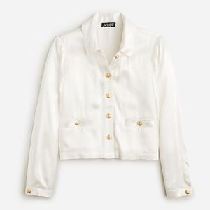 NWT J Crew Lady Shirt Jacket in Luster Crepe L